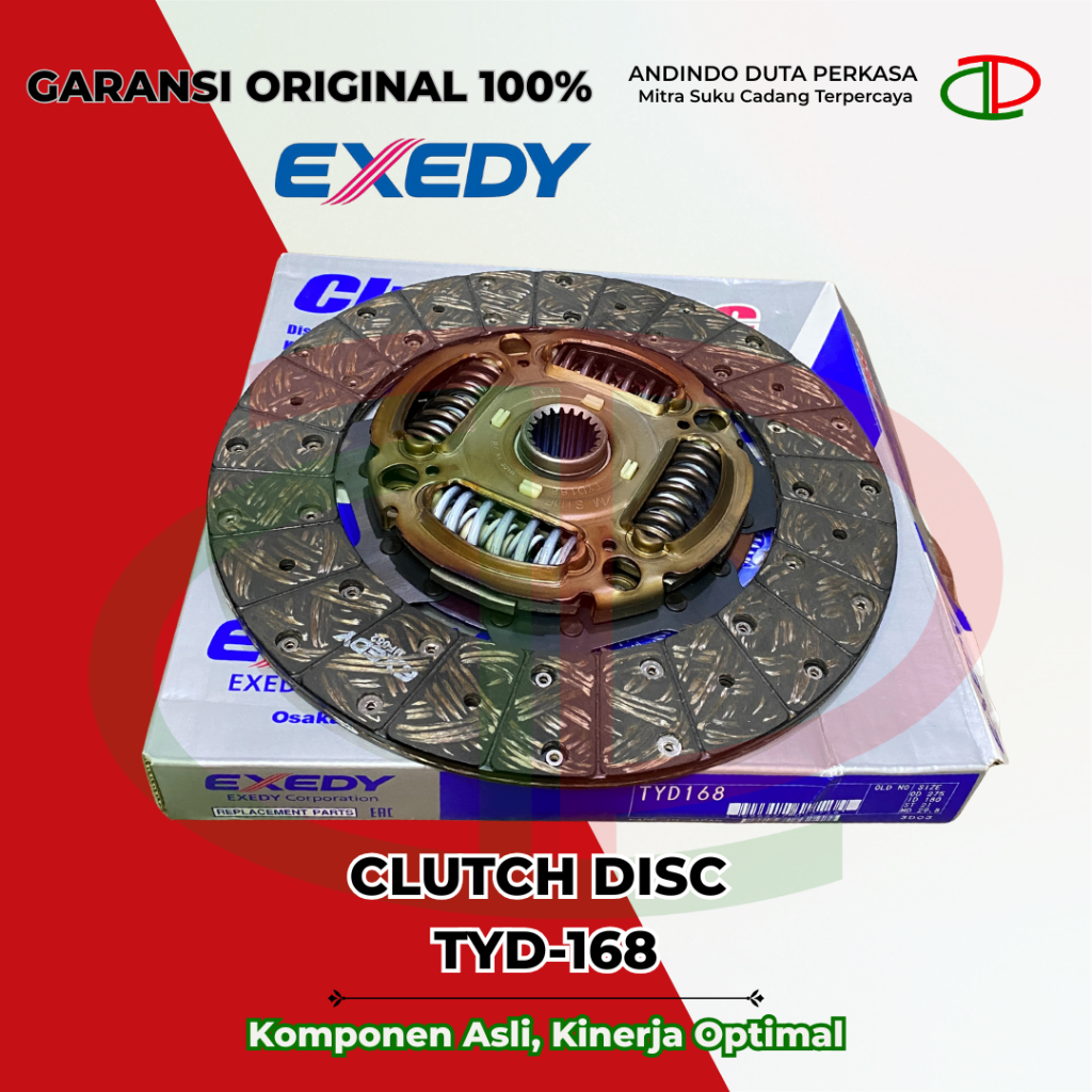 Plat Kopling TYD 168 EXEDY / Clutch disc / Toyota Fortuner Diesel Hiace  / Made in Japan