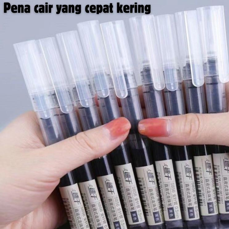 

Pena Pulpen Alat Tulis 50 Pcs Pena Cairan Cepat Kering 0.5mm Tanda Tangan Hitam untuk Kantor