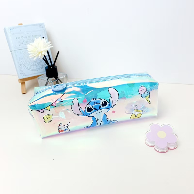 

Stationery Laser Cartoon Pen Bag TPU Single layer Multi functional Primary School Waterproof Transparent Stationery Box
