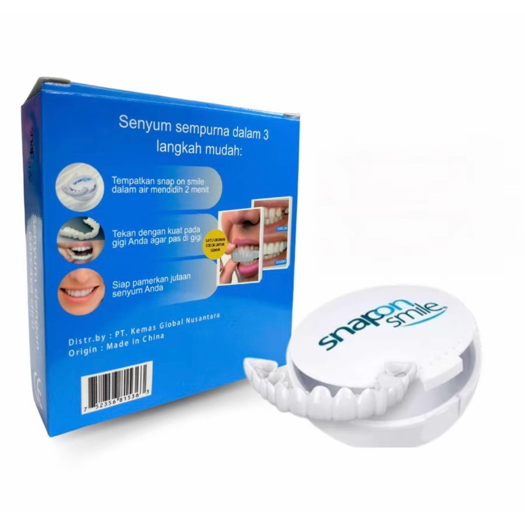 BISA COD, gigi palsu instan 1 set atas bawah Snap on Smile 100% original