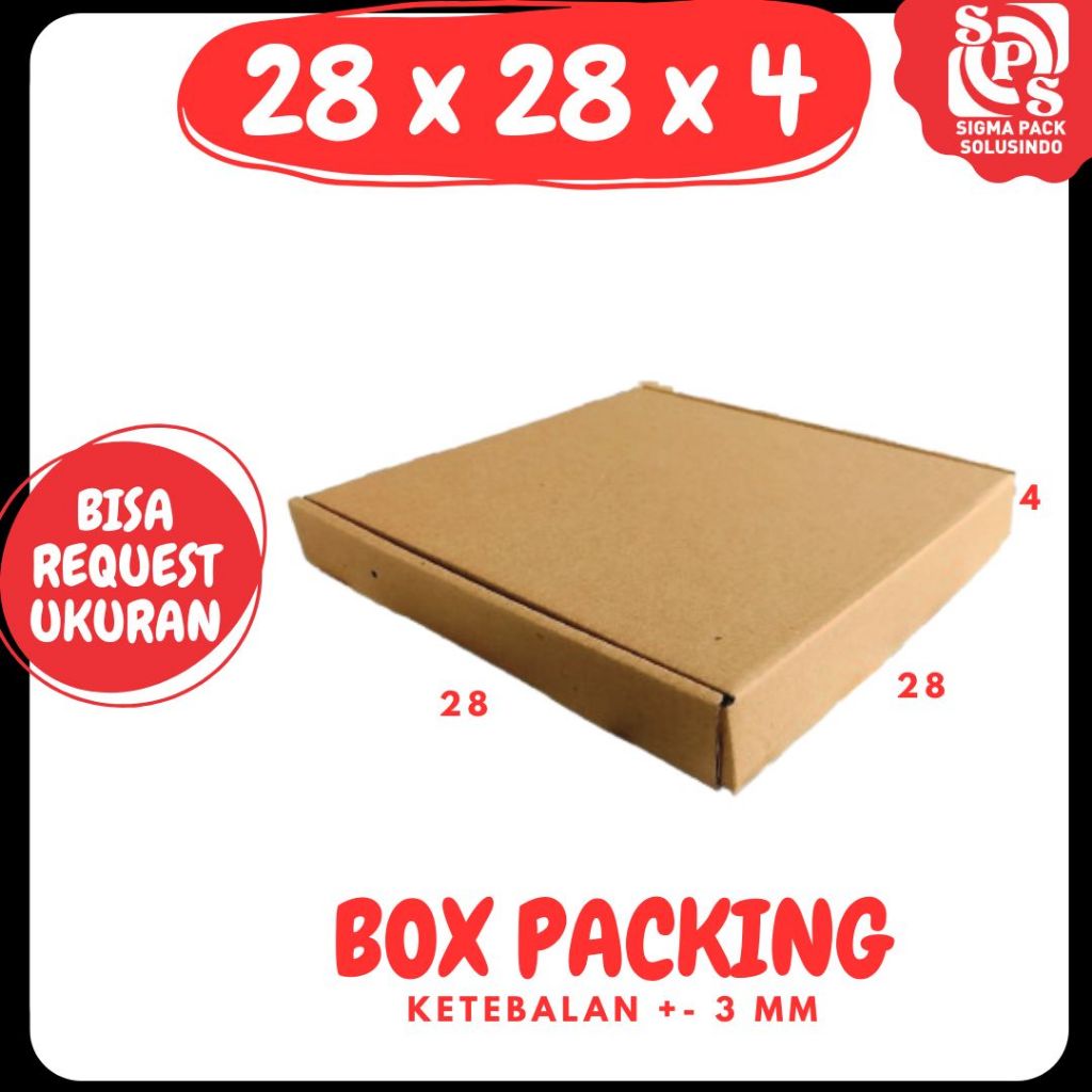 

kardus 28x28x4 LS Coklat | Kotak pizza | Box 28x28x4 | Tempat Jersey | Zigma Pack