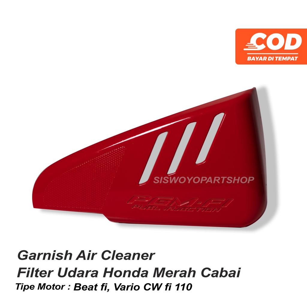 Garnish Filter Udara Honda Scoopy Beat fi Vario CW fi 110 Merah tahun 2012 sd 2014 tipe stater kasar