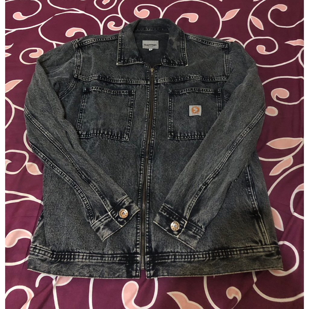 Preloved Superego Denim Work Jacket - Snow Light Black