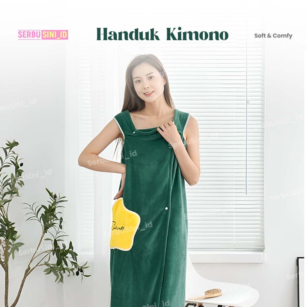 Serbu Sini Handuk Mandi Dewasa Lembut Hnaduk Mandi Baju Kimono Handuk Dewasa Wearacle Towel