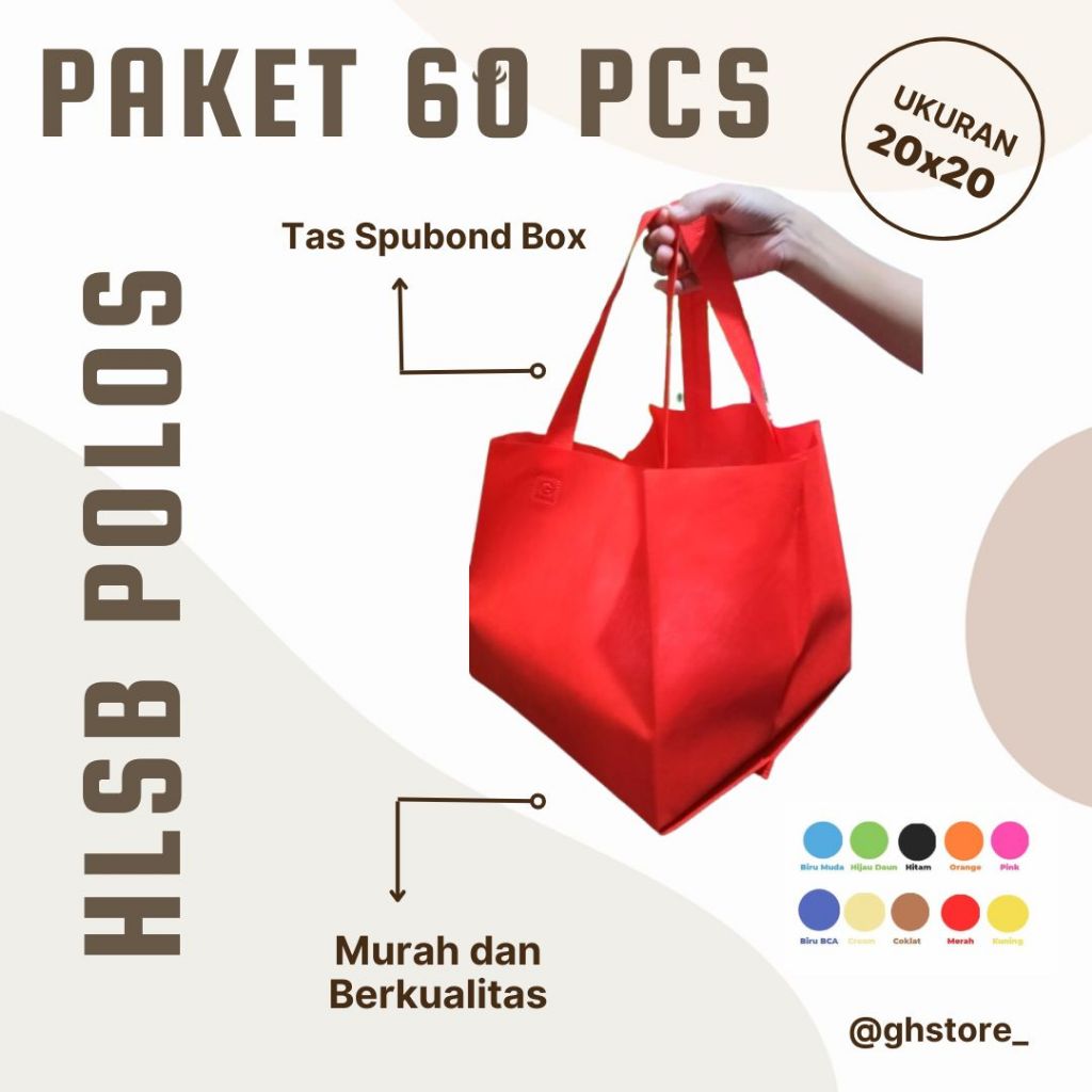 

Tas Goodie Bag Spunbond Hajatan Semi Box 20x20 lipat samping ( Isi 60 PCS ) PAKET HEMAT