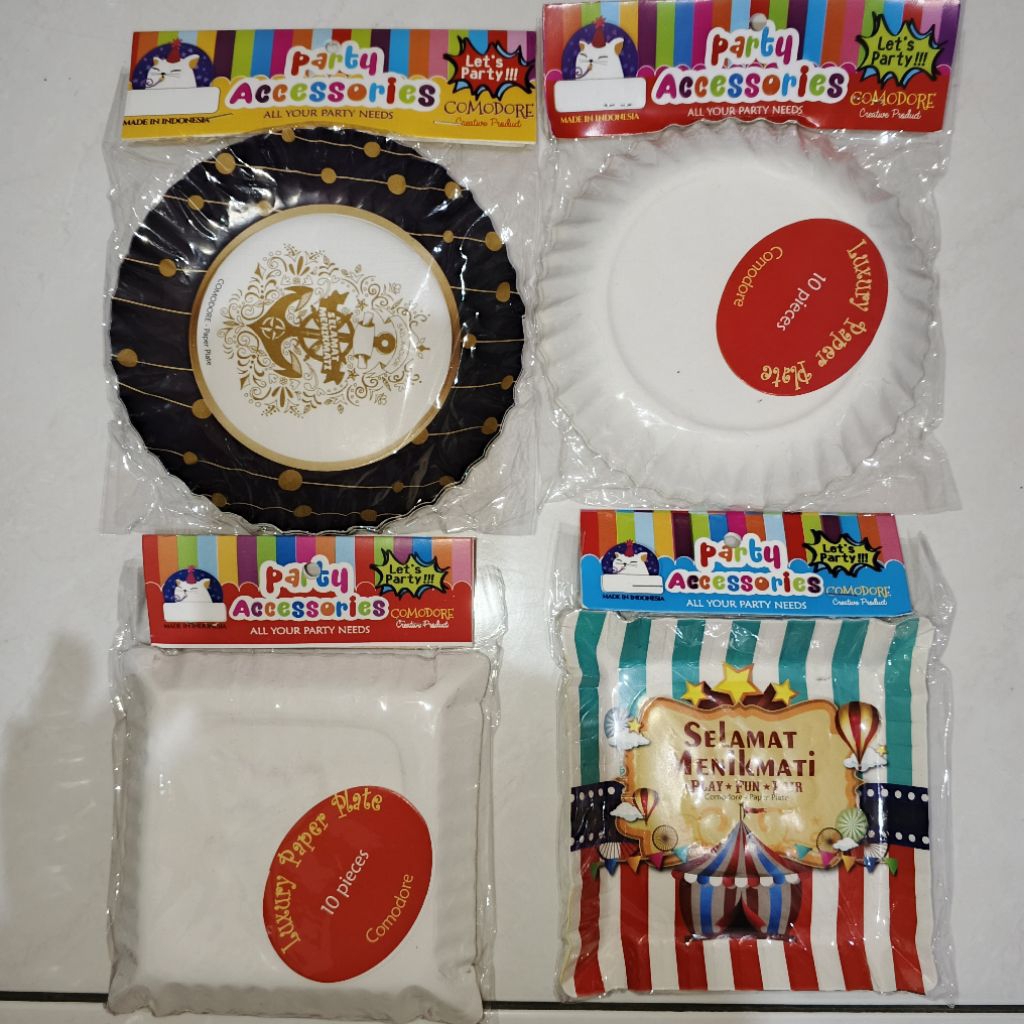 Piring Kertas Bulat/Kotak Kecil Motif