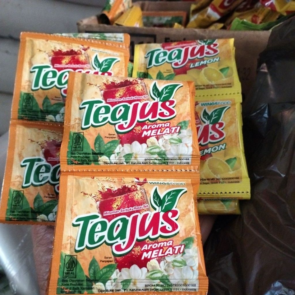 

TeaJus Gula Batu/aroma melati/apel/lemon 4 rasa renteng isi 10 saset