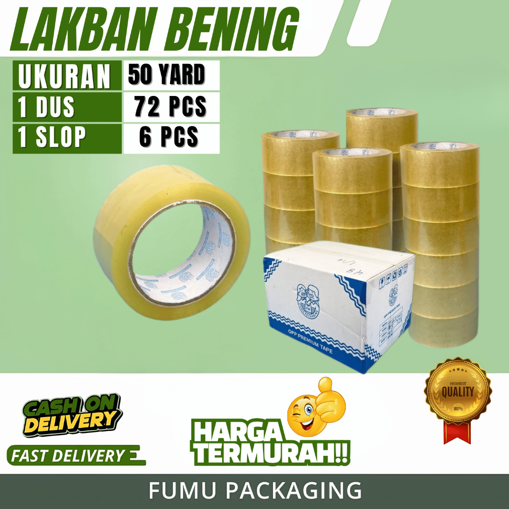 

Lakban Bening Solatip Clear 50YARD Star Tape Premium
