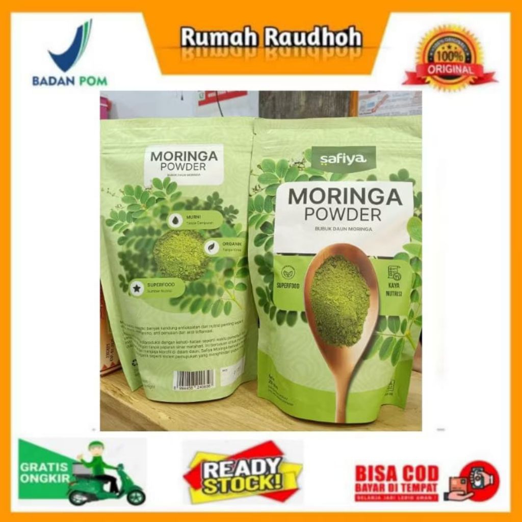 

MORINGA POWDER PURE SAFIYA 250 GRAM - SERBUK DAUN KELOR ORIGINAL