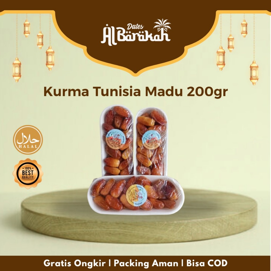 

Kurma Madu Premium Tunisia Deglet Noor 200 gr – Original, High‑Grade Quality
