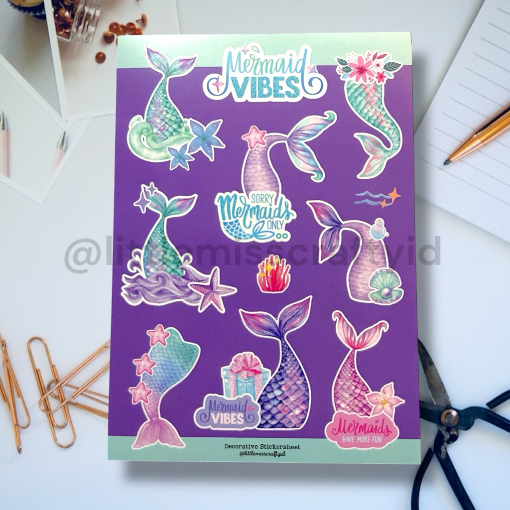 

Sticker mermaid journal bujo decorative vynil A6