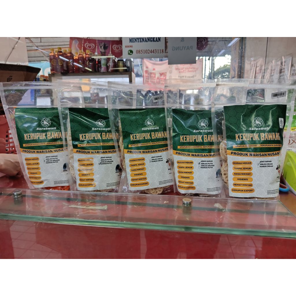

Kerupuk Bawang Saraswati 400gr
