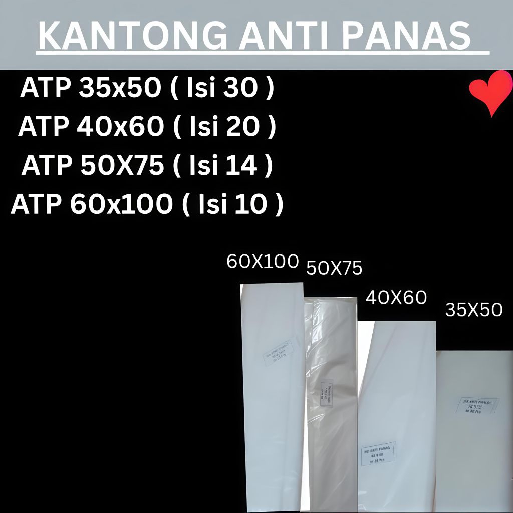 Kantong Plastik Tahan Panas (Uk 35x50 - 40x60 - 50x75 - 60x100), Kantong Anti Panas, Plastik Anti Pa