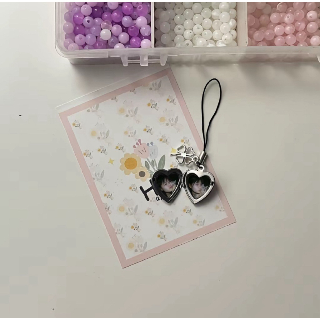 Locket Heart Keychain Tali | Strap phone Locket Heart Custom