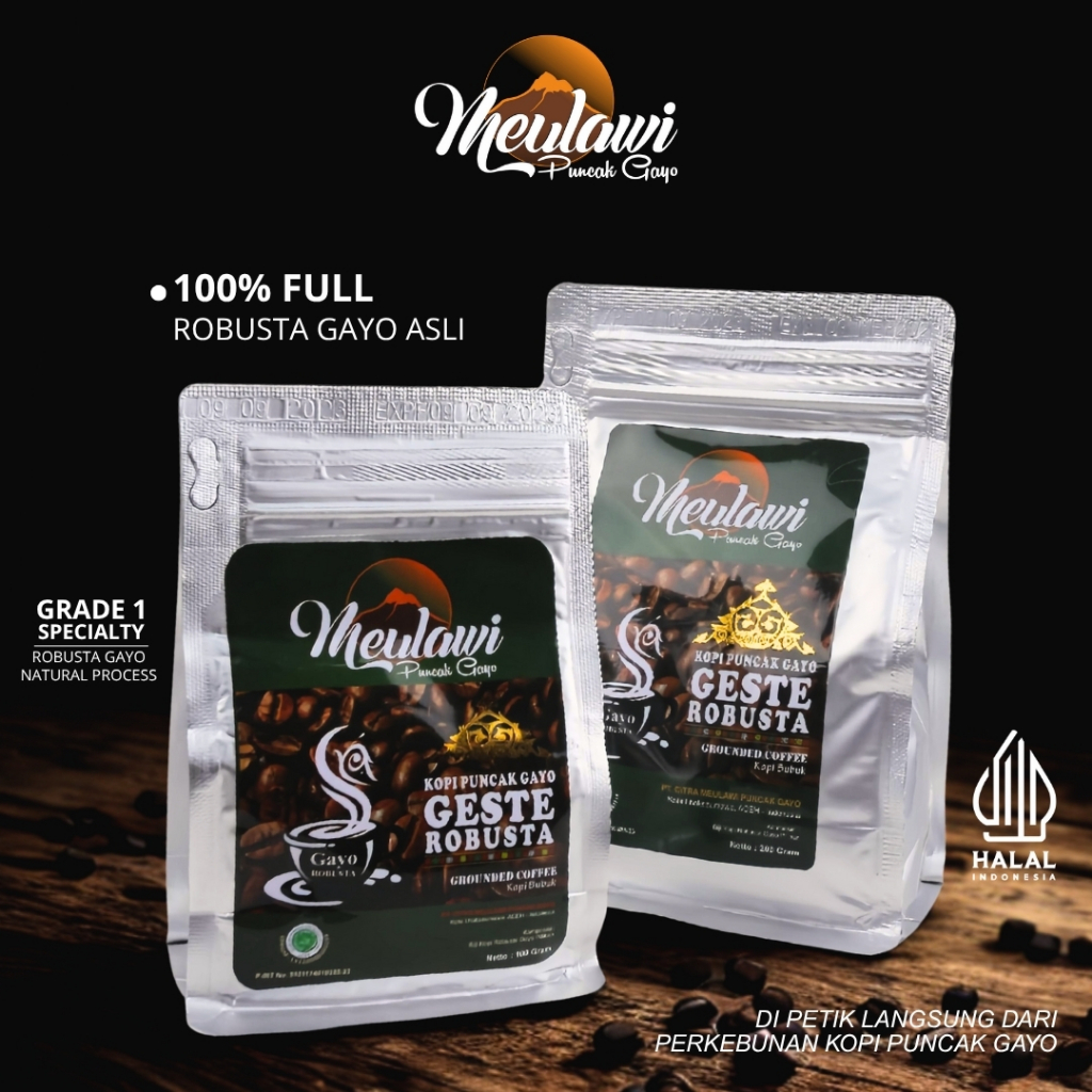 

MEULAWI - KOPI ROBUSTA GAYO PILIHAN GRADE 1 SPECIALTY - NATURAL PROCESS - 200GR