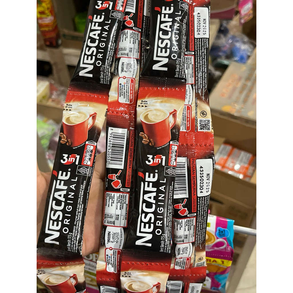 

Nescafe original 3in1 minuman serbuk kopi instan sachet 10PCS 1renteng