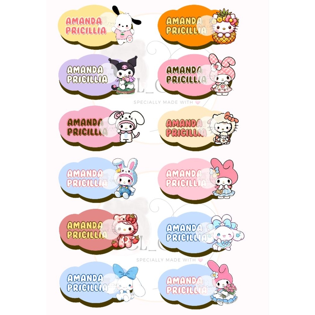 

CCL 01 Stiker nama custom buku pelajaran isi 18 pcs (ukuran besar)