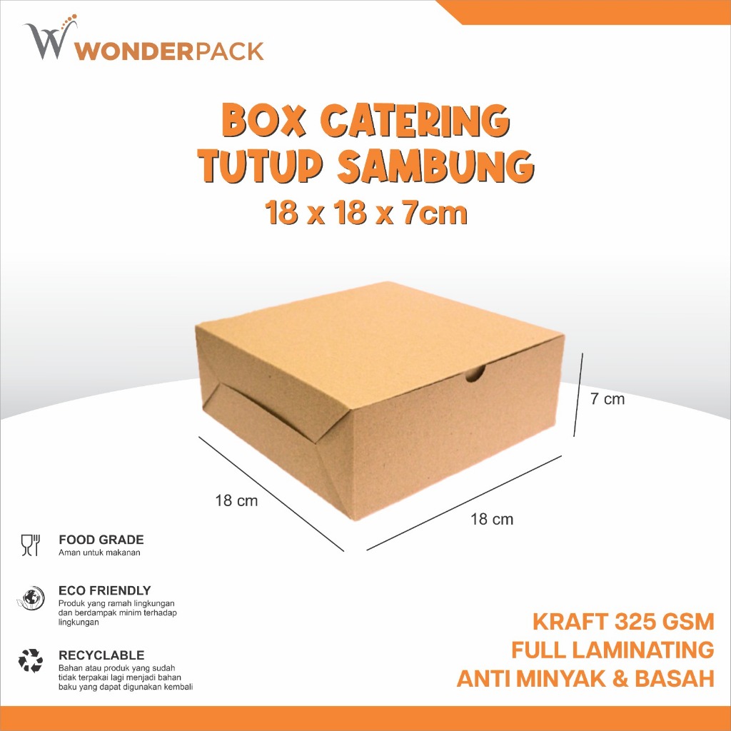 WONDERCUP || BOX NASI CATERING AQIQAH DUS AYAM BAKAR KUE BOMBOLONI BOLU UK 18x18x7 CM Polosan Tanpa 