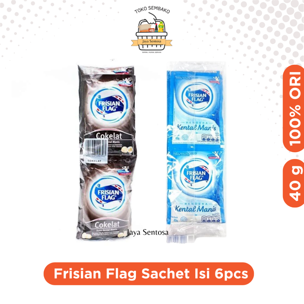 

Susu Kental Manis Sachet Frisian Flag 40 Gram Isi 6 Sachet (Susu Bendera)