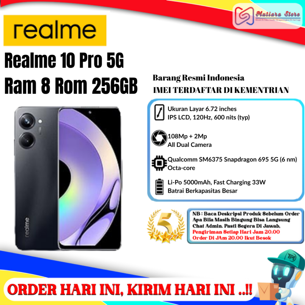Realme 10 Pro 5G Ram 8 Rom 256GB