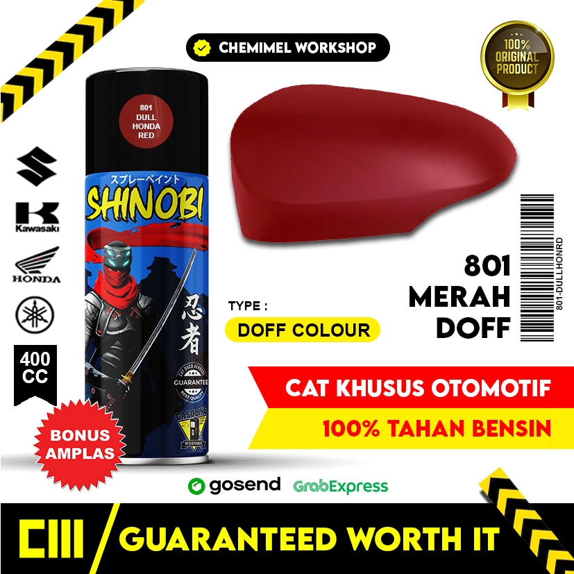 Cat Semprot Shinobi Dull Honda Red 801 Pilok Merah doff cat semprot khusus motor