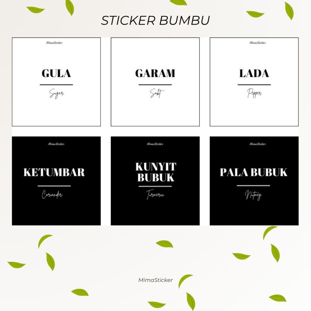 

MIMA STICKER BUMBU WATERPROOF 8*8