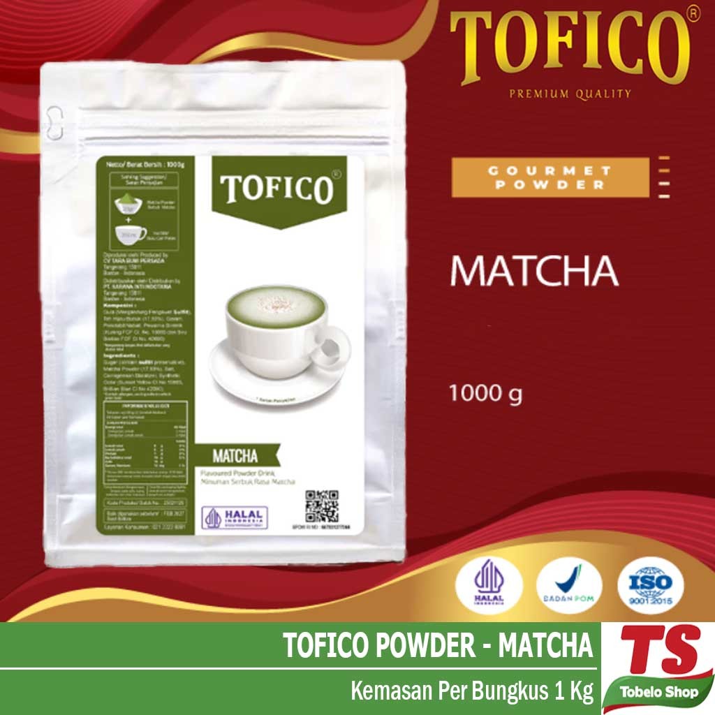 

TOFICO POWDER MATCHA PREMIUM / TOFICO MATCHA POWDER PREMIUM / BUBUK MINUMAN MATCHA