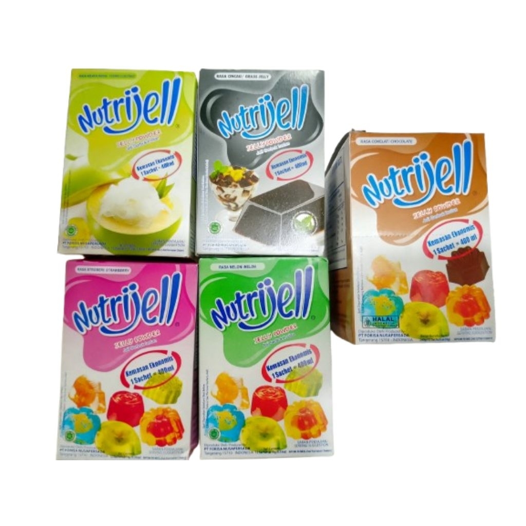 

Nutrijell Jelly Powder 1 Pack isi 12 sachet/20 sachet All Varian Rasa x 1box