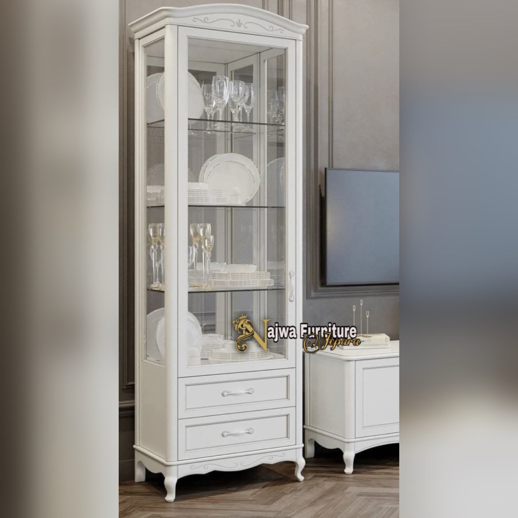 LEMARI HIAS LEMARI KACA MINIMALIS MODERN LEMARI HIAS DUCO MEWAH