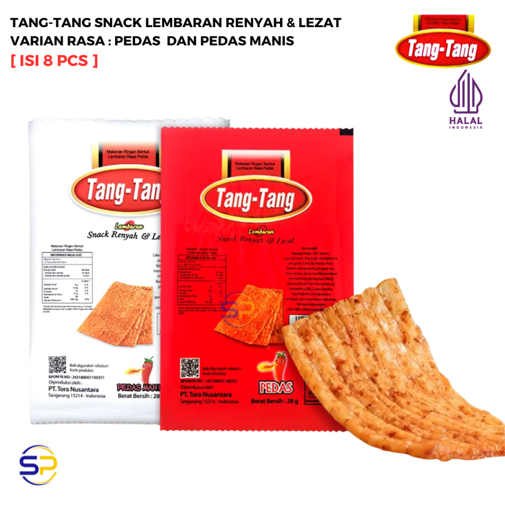 

[HALAL] Tang Tang Snack Lembaran Pedas Isi 8 Pcs