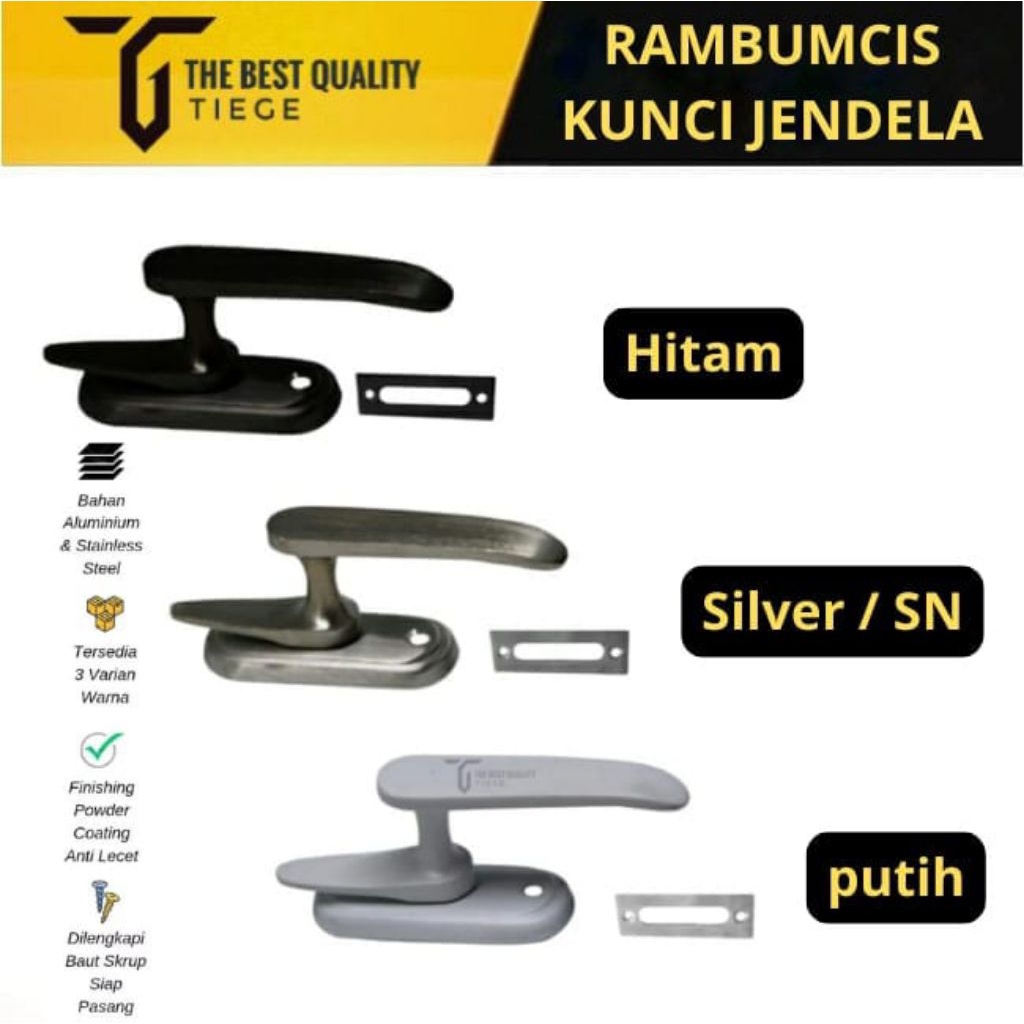 Rambumcis Panolet Grendel Kunci Slot Jendela Pengunci Jendela Ukuran Besar Dan Kecil Alumunium