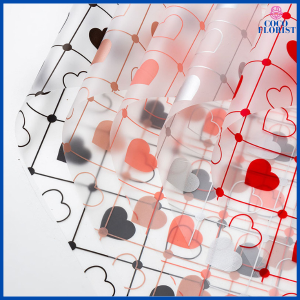 

PACK 20 Kertas Bunga Wrapping Paper Heart Semi Transparent Cellophane Motif Love Lembaran KB6104