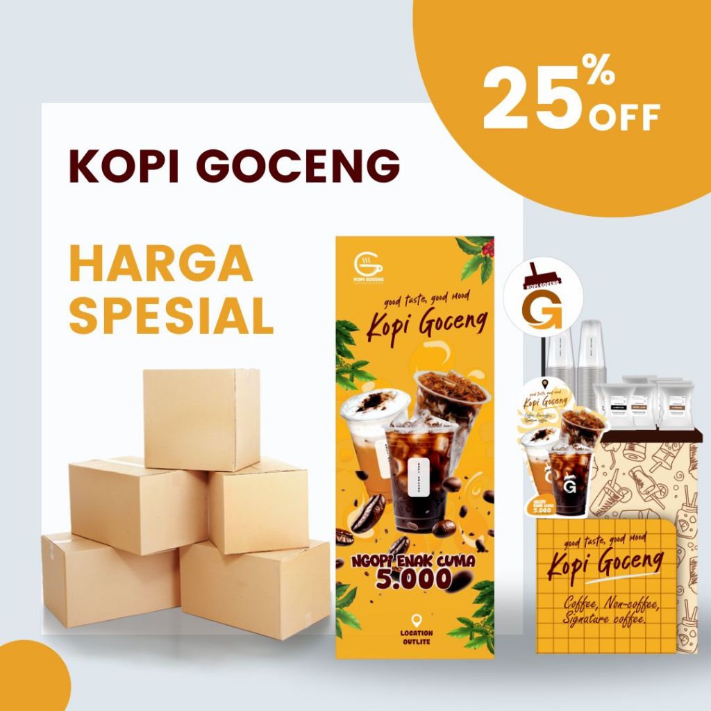 

PROMO!!! PAKET USAHA MINUMAN KEKINIAN KOPI GOCENG (FRANCHISE MINUMAN HITS 2025)