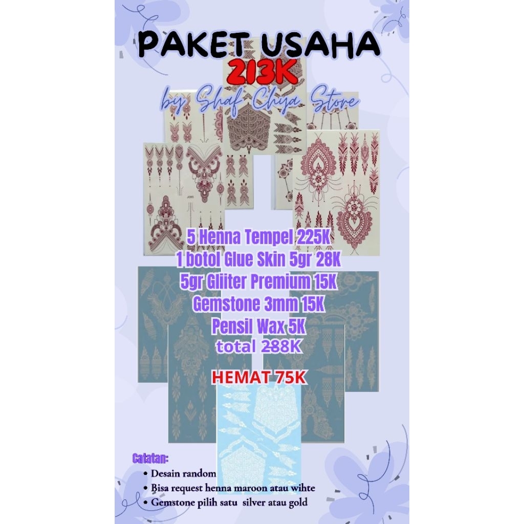 Henna Tempel Tato Henna Henna instan