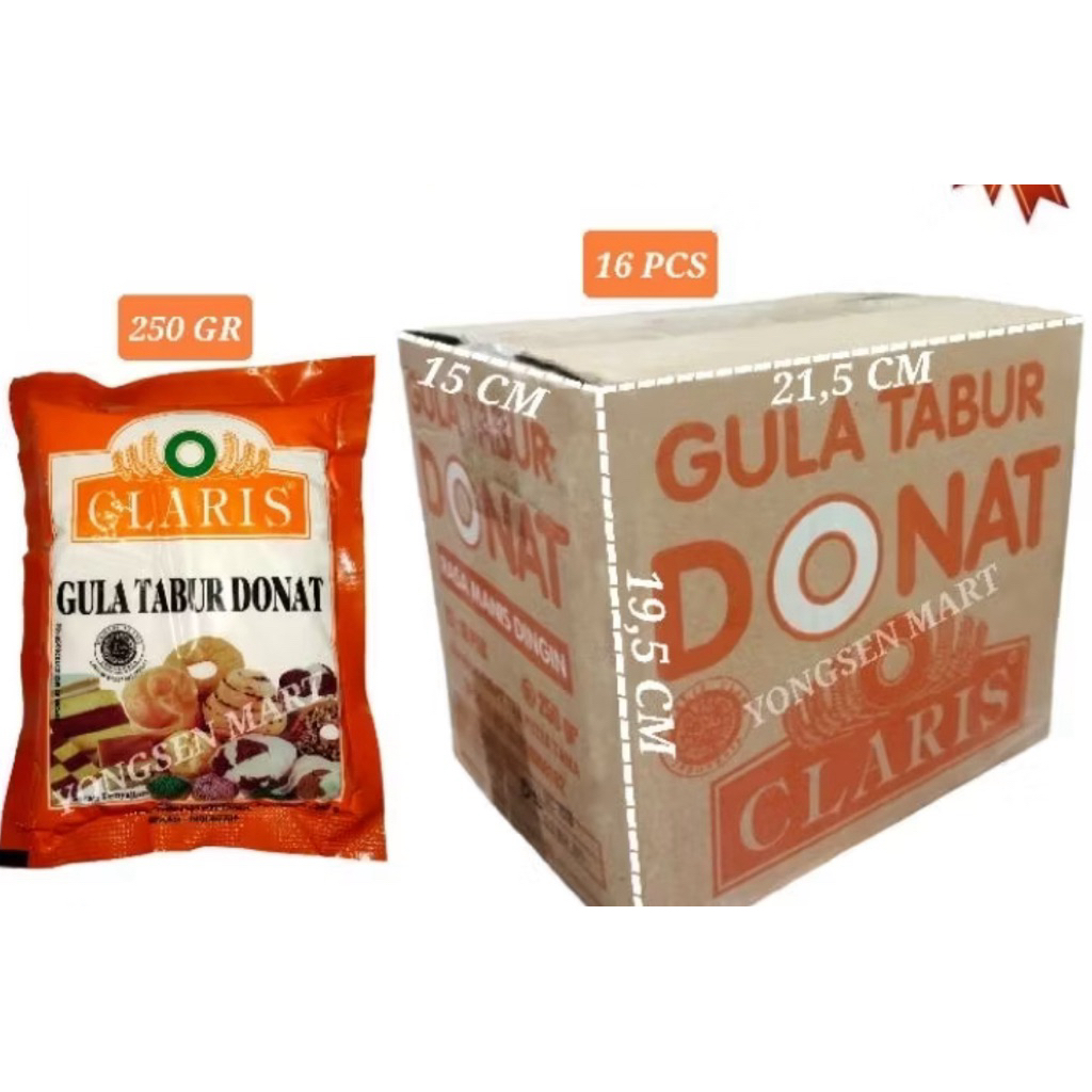 

GULA TABUR DONAT CLARIS ORANGE (1 DUS isi 16 pcs @250 gram)