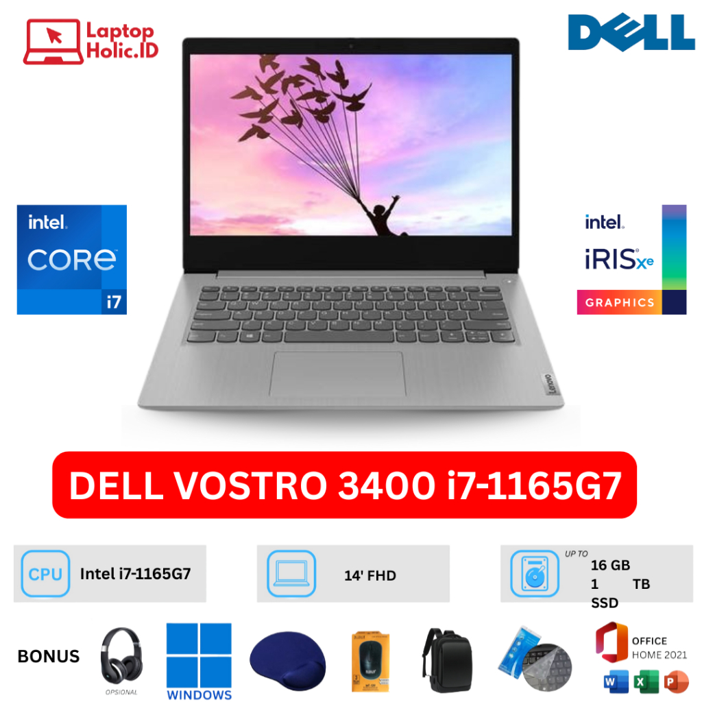 DELL VOSTRO 3400 INTEL Core i7-1165G7 16GB Ram 512GB SSD 14" Backlight Keyboard