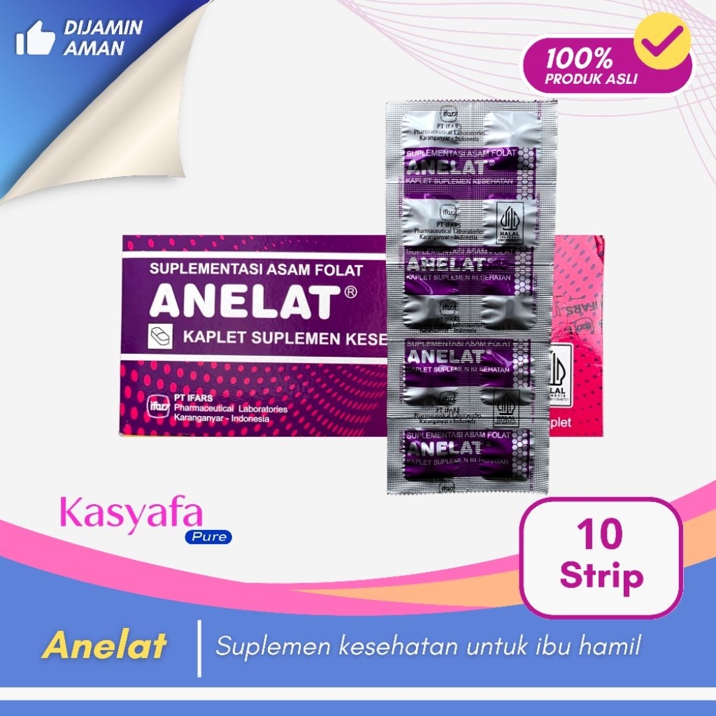 ANELAT Asam Folat 1000mcg Box isi 10 Strip | Suplementasi Asam Folat Ibu Hamil