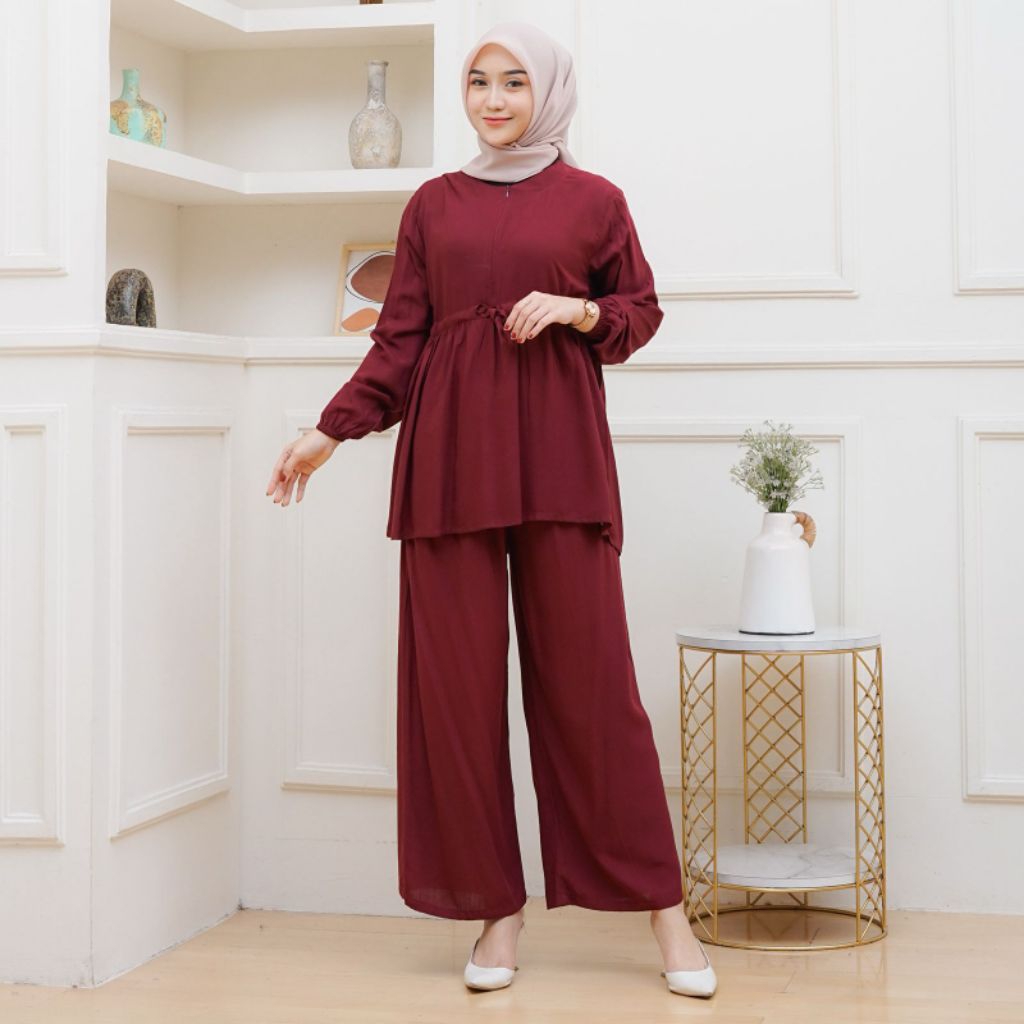 One set rayon celana kulot/Setelan Celana polos/Setelan Cp Viral/Setelan Adem Rayon Premium/COD