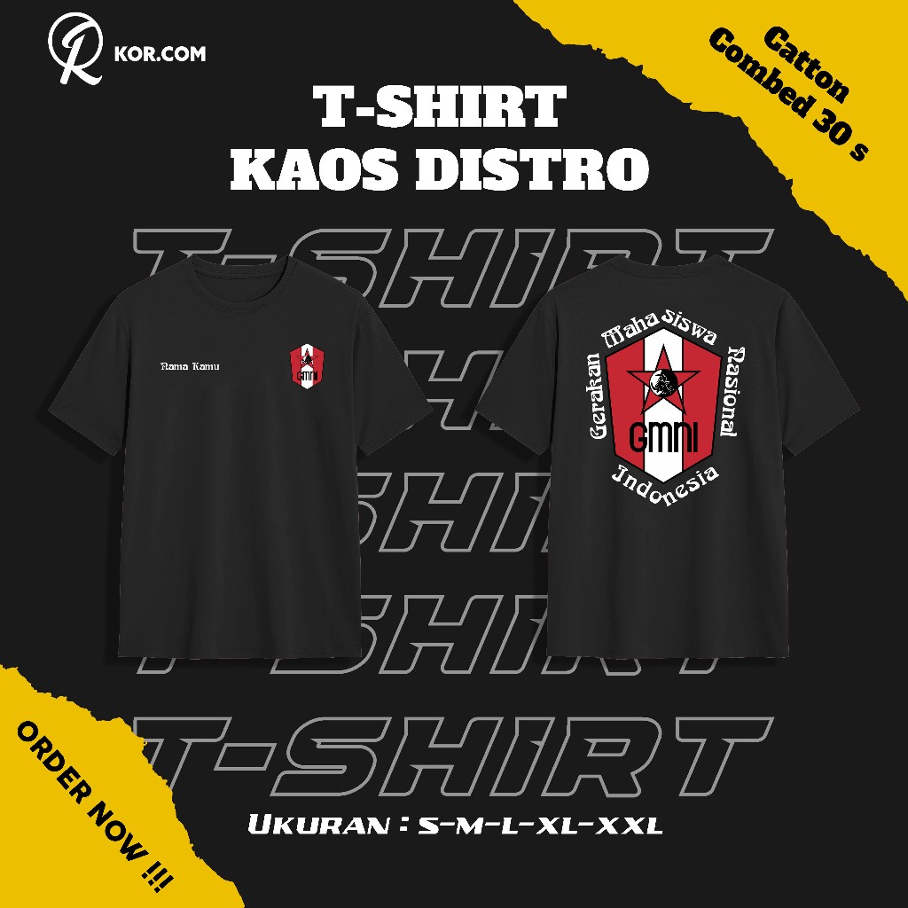 Baju Lengan Pendek Gerakan Mahasiswa Nasional Indonesia GMNI Free Nama Kalian Kaos Distro