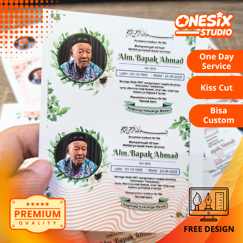 

Sticker dan Kartu Mengenang Wafatnya Stiker Card Label Tahlil Kartu Mengenang Tahlilan Perlembar