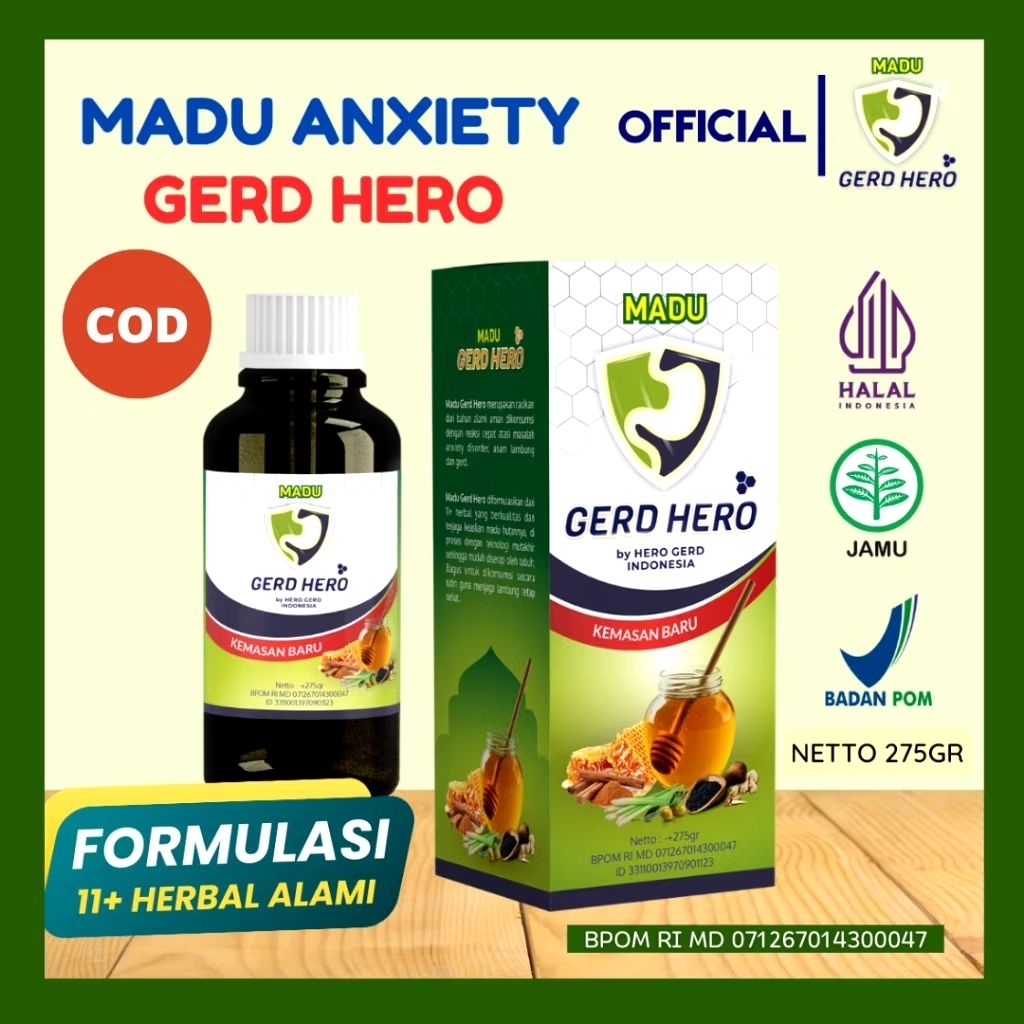 

(PROMO) Madu GERD HERO Obat Herbal Asam Lambung Geerd Kronis Ulu Hati Liver