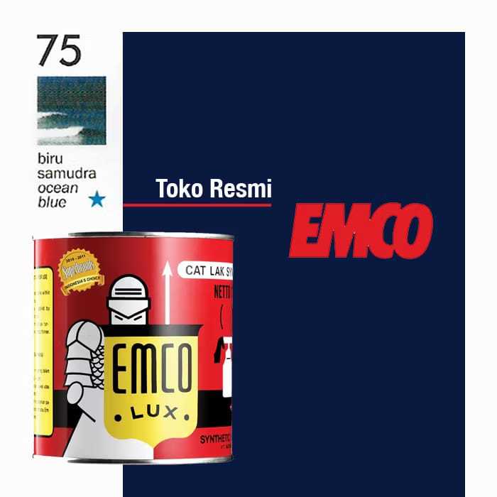Cat Emco Lux 1Kg & 0,5Kg Bintang– Biru Samudra No.75 – Cat Kayu & Besi Glossy Tahan Lama Anti Karat