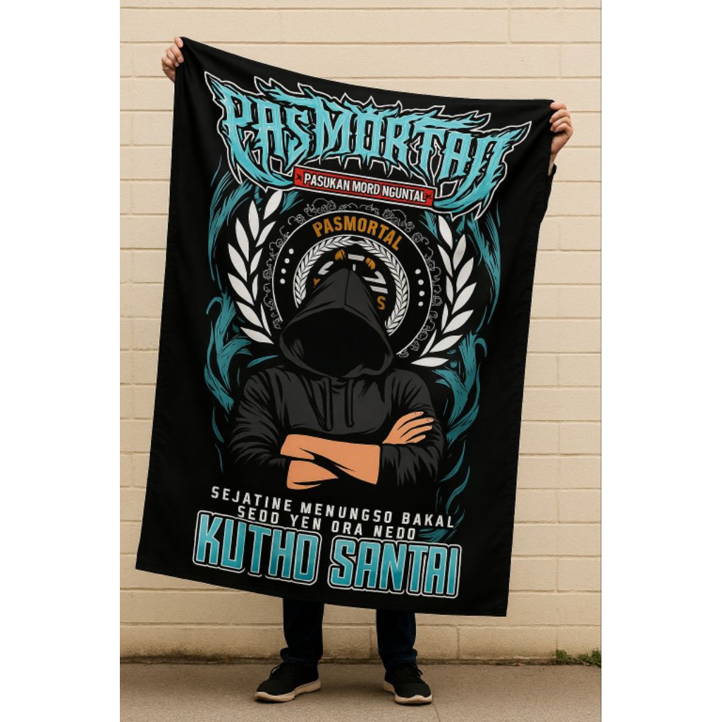 Bendera PASMORTAL Ukuran 100x150 cm – Bahan Tebal & Jahit Rapi – Siap Gantung