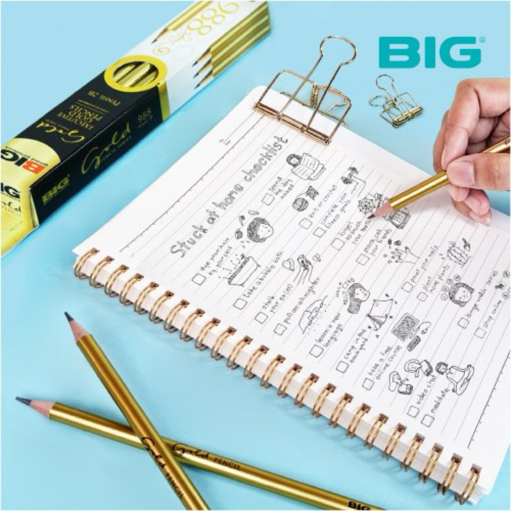 

(1 BUAH) Pensil 2B BIG GOLD PENCIL GOLD 988 pcs