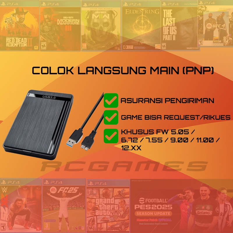 HDD HARDISK PS4 HEN EXTERNAL EKSTERNAL  - HEN HDD HARDISK PNP