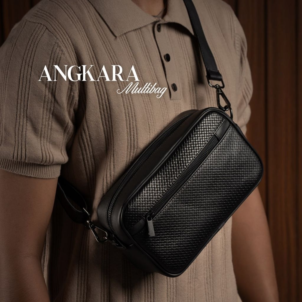 Tas Selempang Slingbag Bahu Pria Kulit Sapi Asli Premium Original 100% Branded Multifungsi Sling Han