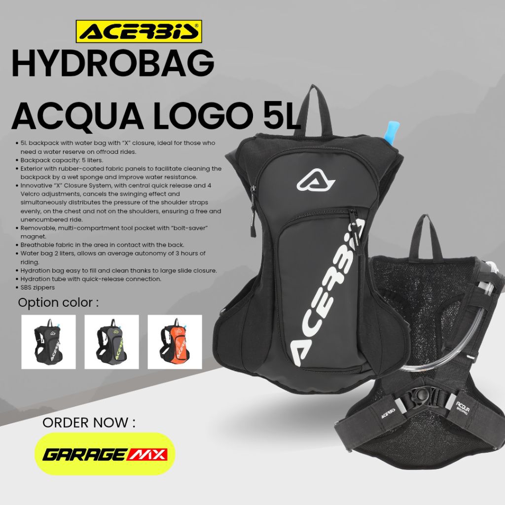 HYDRO BAG ACERBIS ACQUA DRINK BAG ORIGINAL / TAS TRAIL MOTOCROSS HYDRO