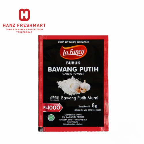 

La Fancy Foods Bawang Putih Bubuk 8gr - Hanz Freshmart