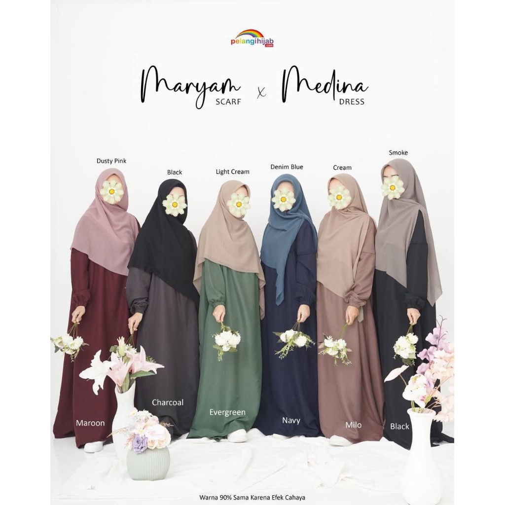 gamis medina pelangi hijab
