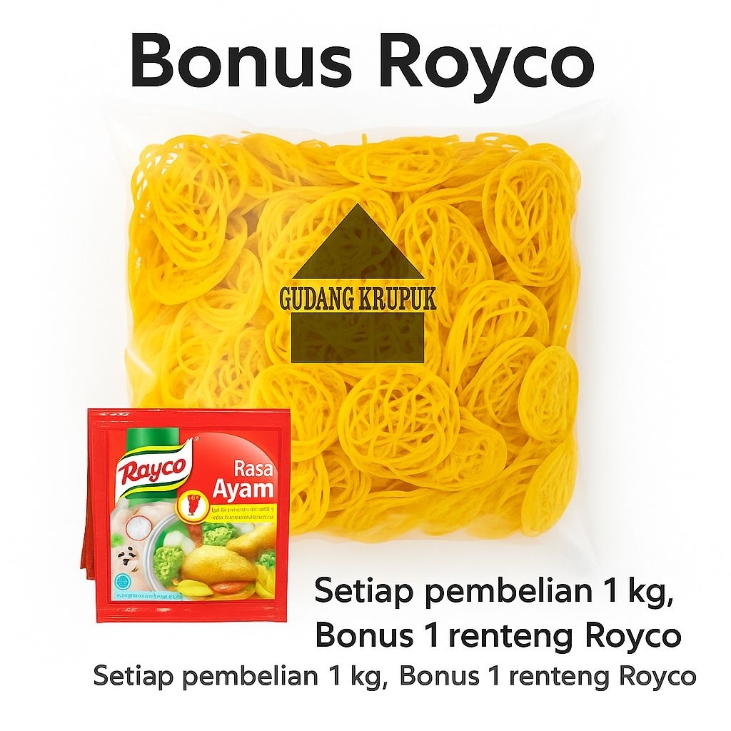 

Kerupuk mie kuning mentah 1 kg khas tegal